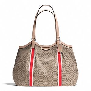 COACH Signature Stripe Devin Shoulder Bag F26131